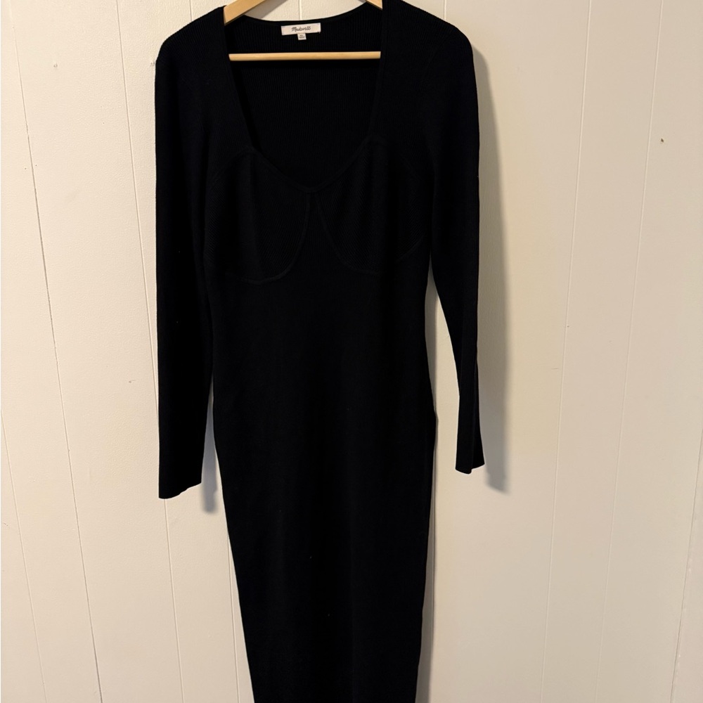 Madewell Elegant Black Long Sleeve Dress